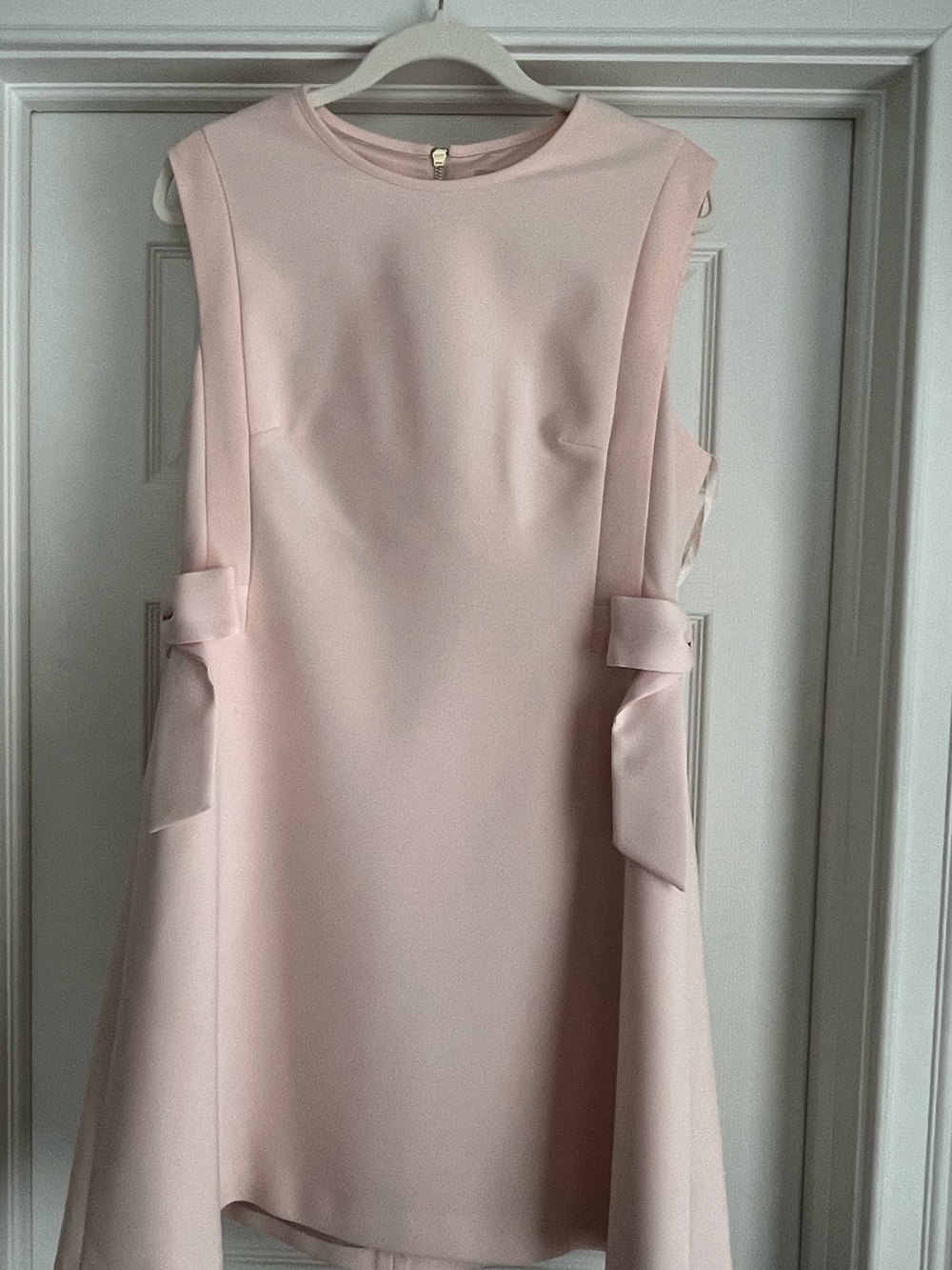 Ted Baker Sleeveless Mini Dress in Pale Pink with Side Bow Details
